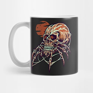 Evil Halloween Spider Skull Mug